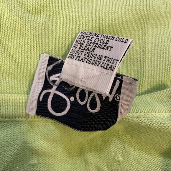 Vintage Lilly Pulitzer Light Lime Green 100% Cotton Button Up Cardigan Size PL - Picture 5 of 5